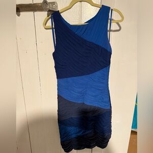 BCBGMaxAzria Two-Tone Blue Mini Dress